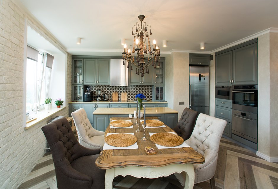 Фотография: Кухня и столовая в стиле Прованс и Кантри, Современный, Квартира, Проект недели, Юлия Чернова, Смоленск, новостройка, Монолитный дом, 4 и больше, Более 90 метров – фото на INMYROOM
