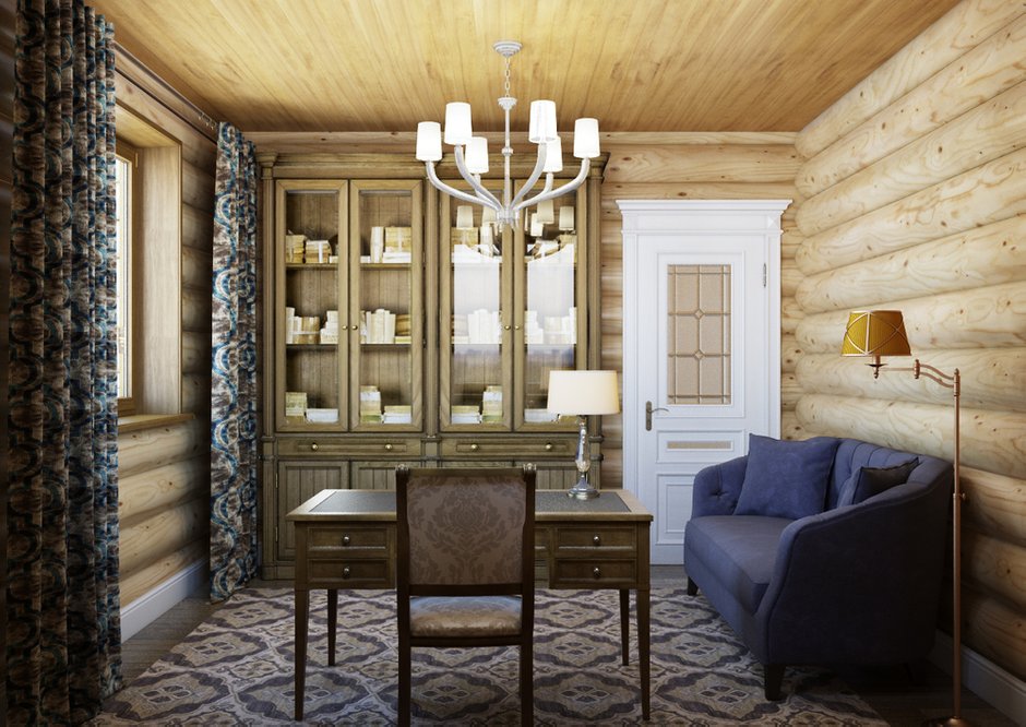 Фотография: Кабинет в стиле Прованс и Кантри, Современный, Дом, Проект недели, Московская область, Юлия Веселова, дом из сруба – фото на INMYROOM