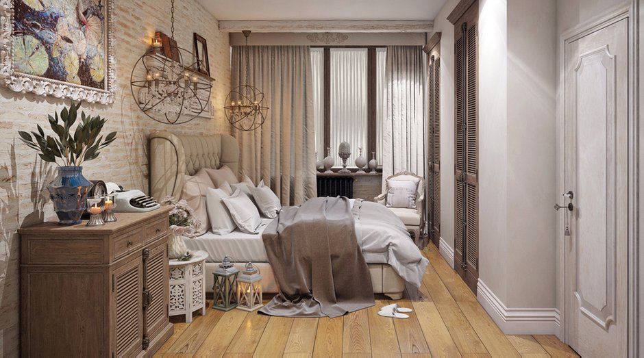 Фотография: Спальня в стиле Прованс и Кантри, Квартира, Проект недели, Москва, Монолитный дом, 4 и больше, Более 90 метров, Дарья Мисюра, ЖК «Соколиное гнездо» – фото на INMYROOM