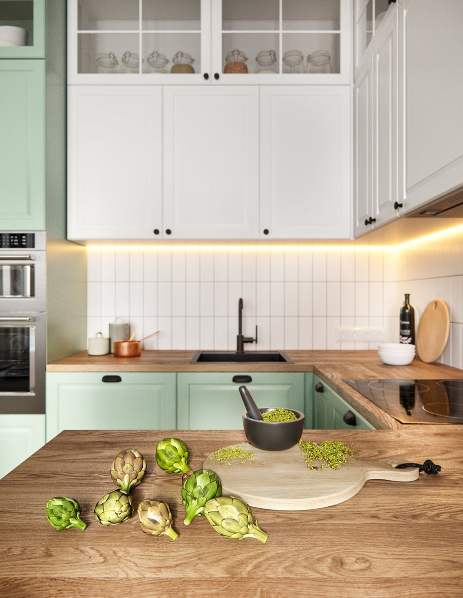 Фотография: Кухня и столовая в стиле Современный, Скандинавский, Квартира, Проект дня, Москва, 3 комнаты, 60-90 метров, Олег Минц – фото на INMYROOM