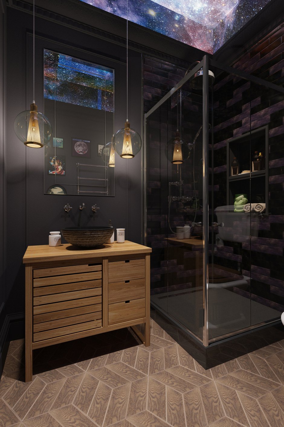 Фотография: Ванная в стиле Эклектика, Квартира, Проект недели, Москва, Светлана Гаврилова, 3 комнаты, Более 90 метров – фото на INMYROOM