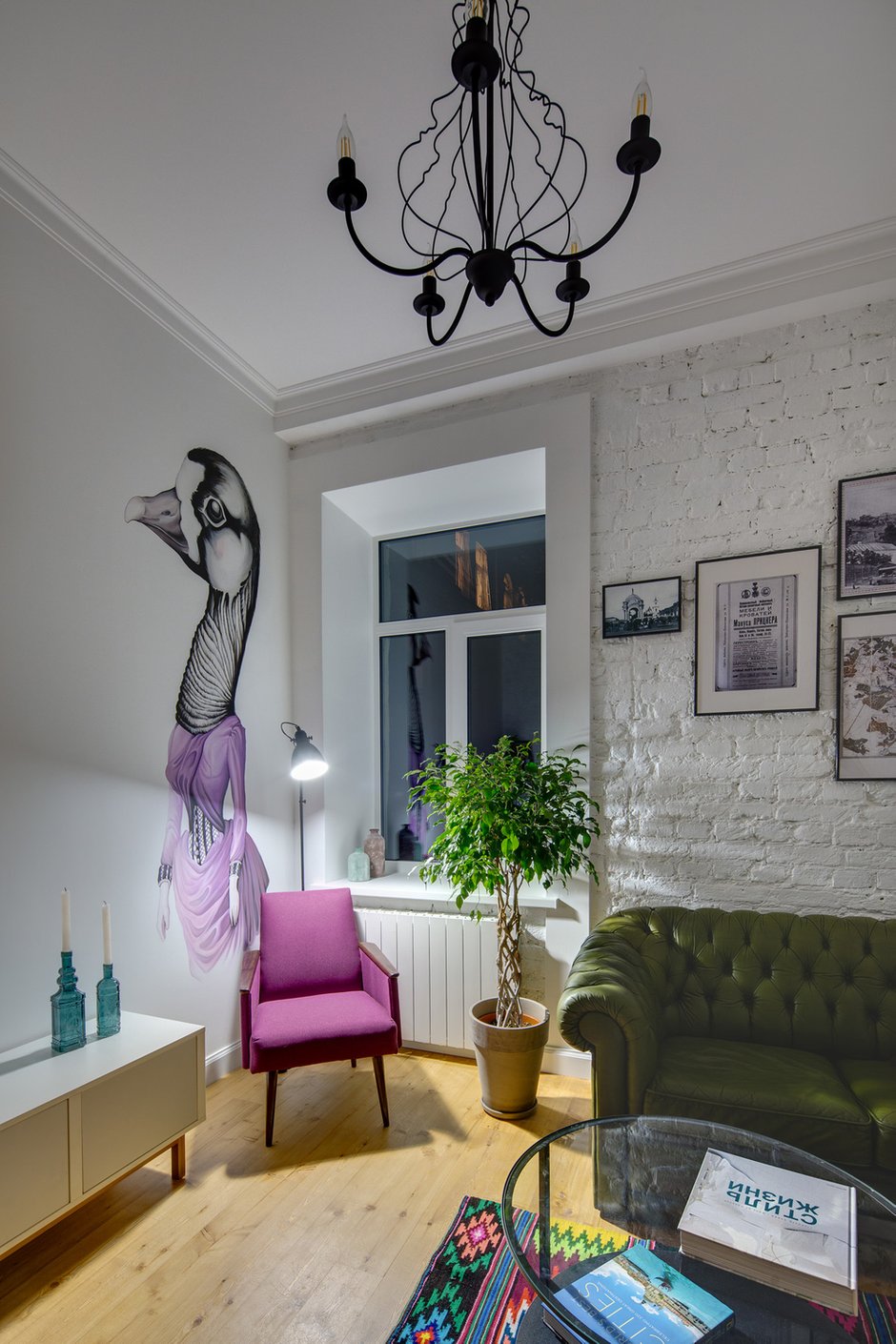 Фотография: Гостиная в стиле Скандинавский, Эклектика, Малогабаритная квартира, Квартира, Проект недели, Киев, Старый фонд, Кирпичный дом, Майя Баклан, 2 комнаты, 40-60 метров – фото на INMYROOM