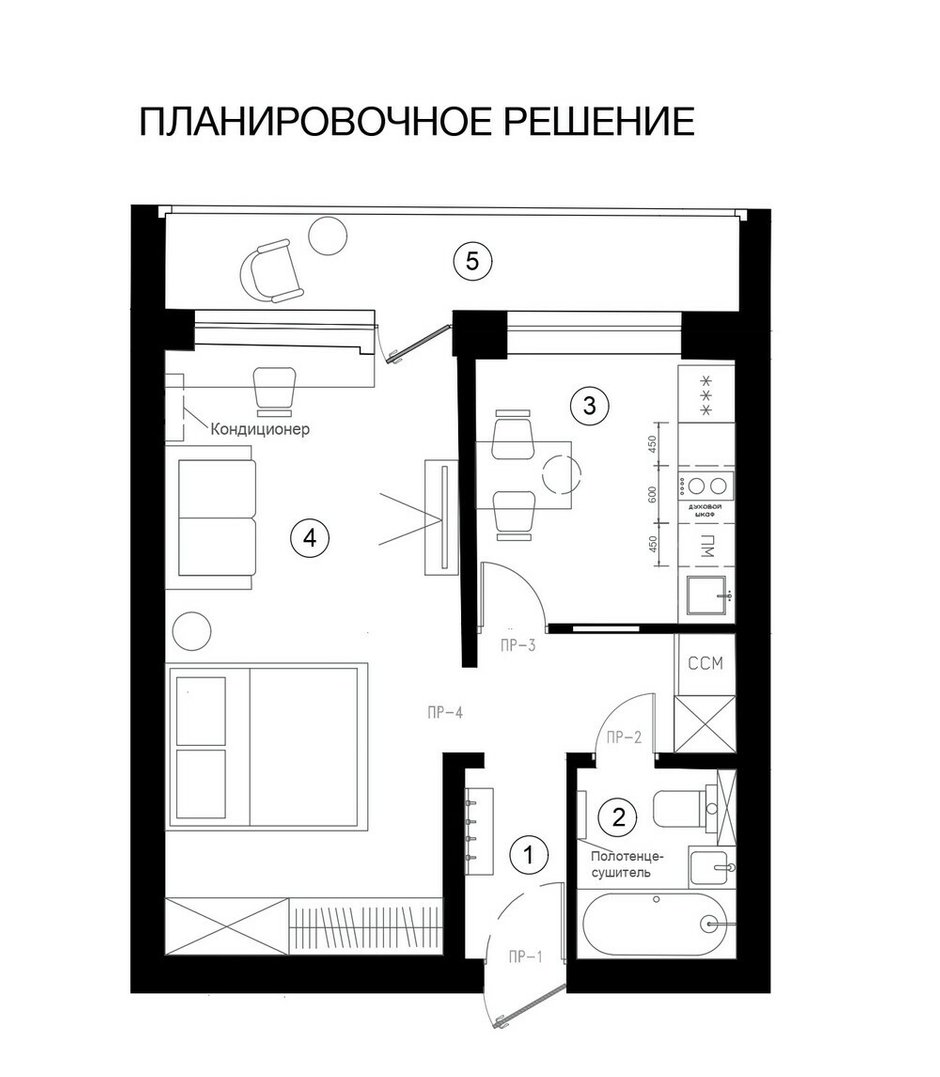 Фотография:  в стиле , Малогабаритная квартира, Квартира, Проект недели, Панельный дом, 1 комната, 40-60 метров, малогабаритки – фото на INMYROOM