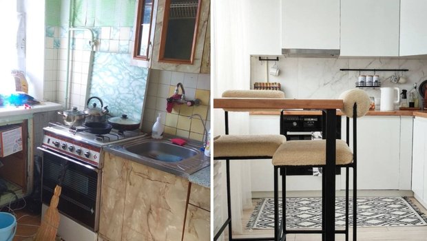 До и после: как круто преобразили кухню 6 м² в хрущевке без дизайнера