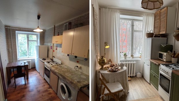 До и после: супер переделка двушки 38 м² в брежневке за 250 тыс. рублей